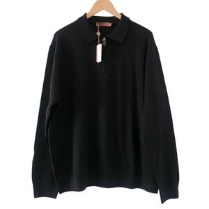 NWT Bugatchi Per me Uomo Merino Wool Quarter Zip Collared Long Sleeve Sweater XL